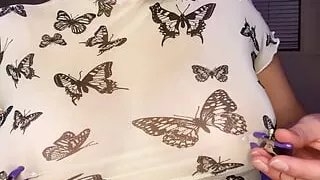 Educational How to Use Nipple Clamps in 100% TRANSPARENT White Shirt with Erika Kay