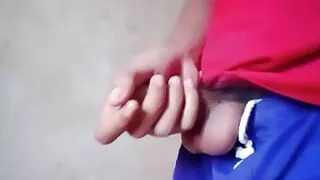 Handsome guy is shaking his dick alone