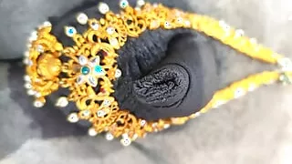 Horny housewife handjob to husband friend