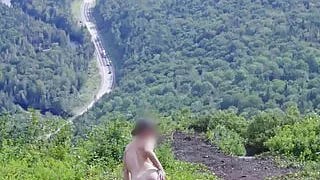 Fucking in the mountain of Saguenay with a gorgeous view!