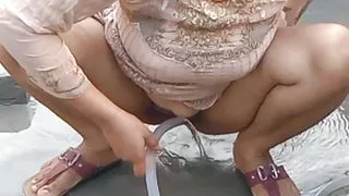 Lovely A sexy queen step sister washing Home and playing with her pussy and