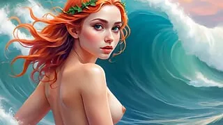 31 Nude Images of 18-year-old Elf Girl in the Waves - 4