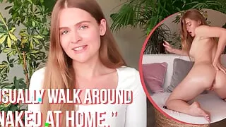 Ersties - Hot Babe Kate K Rubs Herself Down Before Fingering Herself