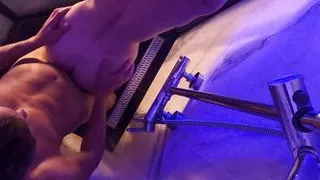 Guy fucks a petite brunette in the shower and cums on her face and in her mouth