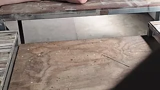 Naked at work wanking and cumming