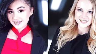 Bank Tellers Phoebe Kalib and Paris White Give Blowjobs