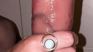 Young Milf Raven Stroking a Fat Cock with Long Nails