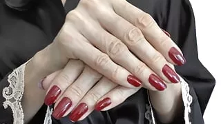 JOI and CEI Clip Red Fingernails Hand Fetish Silk Kimono