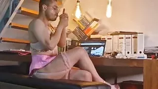 Cute femboy gets fucked by and gets a lot of cum in his asshole