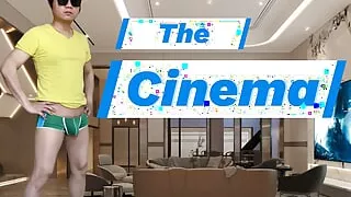 A masculine guy wanders around the city where he discovered a secret cinema where he got a surprise group sex with strangers