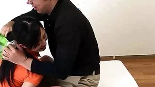 Petite Japanese Teen seduce to Group Sex by old Golf Coach and his Friends after Lesson