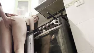 I fuck the housekeeper before my wife arrives and make her swallow my cum