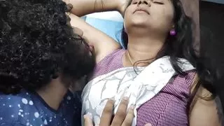 Vaishnavy and Sharun Raj saree lip lock romance part 1, Armpit lick romance with navel lick and lip lock, Mallu couple love