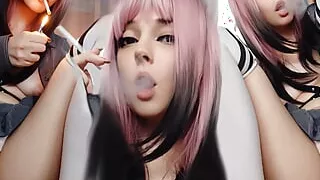 Egirl smoking and showing her pussy (ask me for full vid)