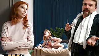 VIP4K. Horny Daddy fucked 2 young girlfriends at once