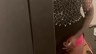 Crossdresser masturbating