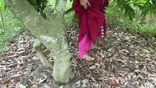 I found my neighbor alone in the forest and started fucking