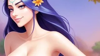 AI Images of Horny Anime Indian women & Elves having fun & common bath AI Generated Anime Style Sexy voluptuous Indian