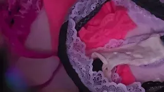 Cumming on Step Moms Panties! Big cumshot!!