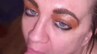 Chubby Beauty Gives One HOT Teasing Blowjob and Receives CUMSHOT