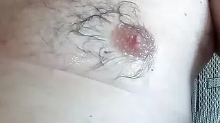 Nipples in cum from mouth