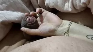 Step mom playing with step son dick while scrolling on TikTok