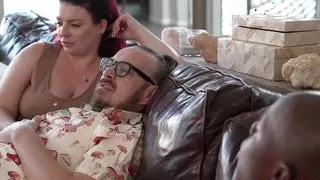 Big tits Emmy Demure cheers friend up with cuckold sex