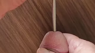 Old guy sounding, stroking & cumming