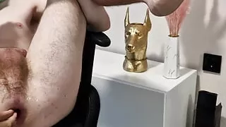 Student's fist cums from hand and pussy. Daddy fucked a tight point to the buzz of sperm spray!