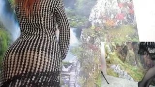 In a Silver Dress with a Perfect Ass, She Fucked Herself with a Dildo on Camera