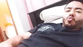 Sexy Guy Gets Naked on His Bed and Masturbates While No One Is Home