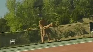 Beautiful blonde babe fucked on the grass