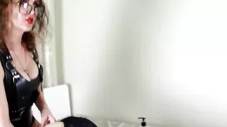 Hot Dominatrix Eva Latex Femdom Fuck Anal Slut Ekaterina Krieg Strapon BDSM Fetish Glasses Heel Toys