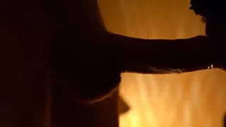 Amateur babe sucking and jerking cock by candlelight