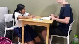 18yo Thai student suck her english teacher