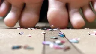 Giantess Smashing Little People on Yoga Mat