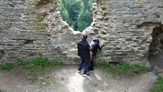 Young girl 18+ fucks with teacher after school. A voyeur films them with a drone