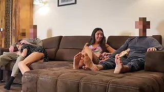 Two Married Couples Watch Movie and Fuck