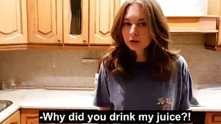 My angry roommate turned into a cutie after my dick.