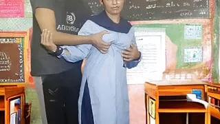 Indian virgin school girl fucked her teacher for the first time, student and teacher sex viral video