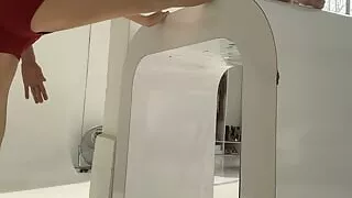 sexy hot stretching in shorts