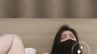 Beautiful Asian Girl Masturbates with Butt Plug