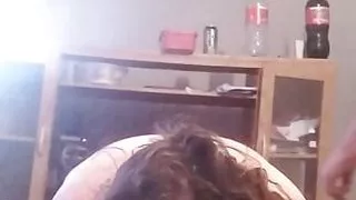 Amateur Blowjob,  humiliation and cum in pussy