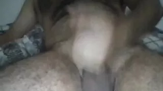 Sexy hairy man jerking off his big dick and balls with amazing cumshot and moanings