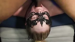 Busty blonde soccer mom lets coach fuck her face throat pie