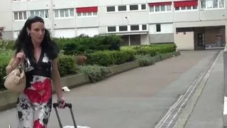 Sexy brunette with a beautiful pink pussy gets sodomized by her neighbor