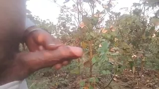 Big Black Cock Indian Man Outdoor