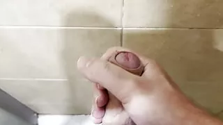 Jerking off in the shower with intense cumshot