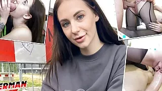 GERMAN SCOUT - Long labia Teen Emma Evans Pickup and talk to Hard Casting Fuck