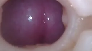 Amazing close-up on the load of the straight daddy inside the masturbator friend..